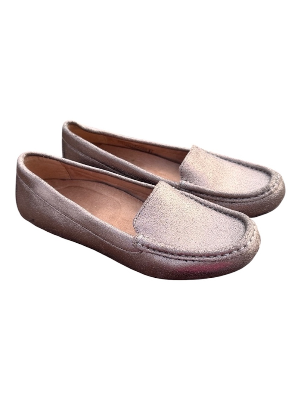 Vionic Gold Metallic Leather Debbie Loafers Size 7